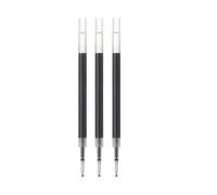 Set di 3 ricariche per penna a sfera con inchiostro gel liscio, punta ultra fine da 0,3 mm, compatibile con corpo penna tipo Knock e Cap (nero)