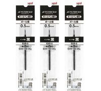 Set di 3 ricariche per penna a sfera jetstream SXN150.05 SXR-5, 0,5 mm, colore: nero