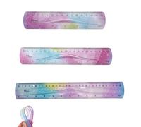 Set di 3 righelli flessibili, flessibili, flessibili, flessibili e flessibili, in plastica, infrangibili, trasparenti, piccoli, grandi e lunghi, per bambini adulti, 30 cm, 20 cm, 15 cm