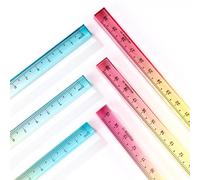 Set di 3 righelli in acrilico, 15, 20, 30 cm, strumento di misurazione per studenti, scuola, ufficio, insegnamento