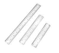 Set Di 3 Righelli in Plastica Trasparente per Scuola E Ufficio, Lunghezze Di 15