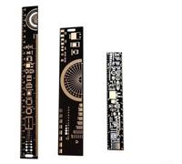 Set di 3 righelli per PCB multifunzione per misurazione elettronica, include grafico della larghezza delle tracce e trapano AWG