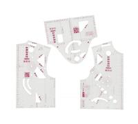 Set di 3 righelli per sartoria per sartoria, righello curvo francese, modello 1:1 per cucito, misura sartoria