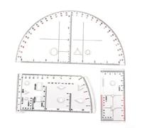 Set di 3 righelli trasparenti per la lettura di mappe | Contrassegni chiari in scala, semplifica il calcolo, lunga durata, plastica trasparente, lettura mappe essenziale