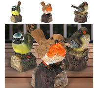 Set di 3 rilevatori di movimento a forma di uccello, 3 pezzi, assortiti, per giardino, terrazza, decorazione