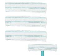 Set di 3 rivestimenti di ricambio per lavavetri Leifheit in microfibra, compatibili con Windows & Frame Cleaner L, per pulizia senza aloni (bianco)