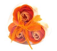 Set di 3 rose di sapone scatola a forma di cuore - Pesca