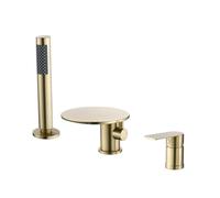 Set di 3 rubinetti miscelatore per vasca da bagno a 3 fori nero e tubo flessibile in acciaio inox rubinetto da bagno per docce e vasche da bagno moderne