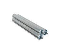 Set di 3 rulli di ricambio in acciaio inox da 25 mm, per trasportatori non alimentati, ideali per la lavorazione del legno e applicazioni in fabbrica, lunghezza 400 mm