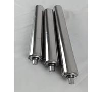 Set di 3 rulli di ricambio in acciaio zincato industriale per trasportatori, diametro 6,1 cm, ideali per la lavorazione del legno e applicazioni pesanti