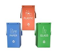 Set di 3 sacchetti della spazzatura riutilizzabili, design semplice, adatti per lavanderia, cucina, dispensa, WC, armadio, camera da, piccola stanza, appartamento, pattumiera compatta pieghevole