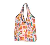 Set di 3 sacchetti grandi e leggeri da donna - Sacchetti per la spesa pieghevoli riutilizzabili per la spesa, il lavoro, la spiaggia, i viaggi con manici