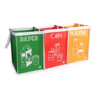 Set di 3 sacchetti riutilizzabili per il riciclo, adatti per casa, cucina, giardino e ufficio, set di contenitori per la raccolta differenziata - organizzatore per la separazione dei rifiuti Tagli Uni