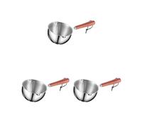 Set di 3 scalda burro in acciaio inox, per salse, caffè e latte, facili da pulire, 150 ml, colore: argento