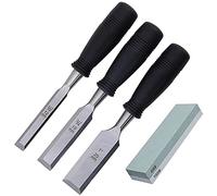 Set di 3 scalpelli per la lavorazione del legno Set di scalpelli per bordi smussati Set di scalpelli a mano per intaglio del legno Strumenti per la lavorazione del legno Kit di scalpelli con pietra