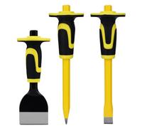 Set di 3 scalpelli resistenti con protezione per le mani, scalpelli per calcestruzzo e pietra malta, utilizzati per demolizione, intaglio, disincrostazione, rottura, caccia e frantumazione (CA3)