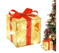 Set di 3 scatole illuminate di Natale, luci a LED di Natale, decorazioni regalo, decorazioni regalo | Eccezionali decorazioni natalizie per feste in cortile all'aperto