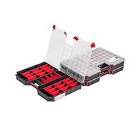 Set di 3 scatole modulate XXL - 390 x 577 x 60 mm - Cassetta per piccoli pezzi con coperchio trasparente - Valigetta per gli attrezzi con scomparti estraibili