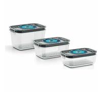 BOSCH - 3 contenitori ermetici per conservazione sottovuoto: 0,7 L, 1,0 L e 1,5 L - Vassoio raccogligocce - Indicatore del giorno e del mese - Tritan