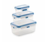 Set di 3 scatole porta pranzo SP Berner super lock Rettangolare Trasparente P