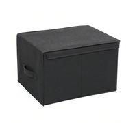 Set di 3 scatole portaoggetti pieghevoli con coperchi, cubo in tessuto mon-tessuto con portaetichette, cestino, organizzatore, cassa, 40 x 30 x 25 cm, grigio NASCONDI LA CONFUSIONE: Immagina la tua co