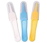 Set di 3 scovolini per il naso per neonati 3 colori con testina rotonda 9, 1 cm in plastica per la pulizia delle orecchie dei bambini.