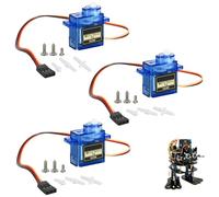 Set di 3 servomotori 9G SG90 - Mini servomotore a 180° per progetti Arduino, telecomandati, braccio robotico, elicotteri e veicoli, compatibile con Raspberry Pi - durevole, compatto e ad alto.