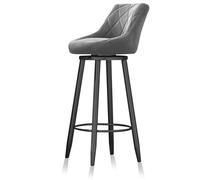 Set di 3 sgabelli da bar girevoli in velluto, sedie con schienale, sgabelli da cucina a isola, gambe nere, altezza 65 cm, perfette per uso domestico e pub