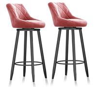 Set di 3 sgabelli da bar in velluto con schienale65 cm di altezza, girevoleControaltezzeSediperCucinaIsola e pub nereGambeDesign moderno e comfort