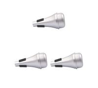 Set di 3 silenziatori per sassofono di dimensioni compatte, installazione pratica, silenziatore per tromba, lavorazione diritta, ricambio senza graffi, smorzamento del suono, argento