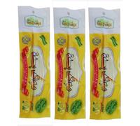 Set di 3 Siwaks naturali aromatizzati | Spazzolino da denti ecologico per denti bianchi e gengive sani | Sapori fragola, menta e limone o natura, a scelta (NORMAL, MIEL)