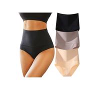 Set di 3 slip da donna a vita alta per il controllo della pancia, biancheria intima senza cuciture per sollevamento del sedere, biancheria intima confortevole