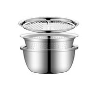 Set di 3 sminuzzatori per verdure, in acciaio inox, con cestello scolapiatti, colino da cucina per lavare e tagliare verdure, kit di attrezzi (28 cm)