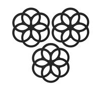 Set di 3 Sottopentola in Silicone - Resistenti al calore fino a 230 ° C - Lavabile in lavastoviglie - Forma di Fiori/Anello