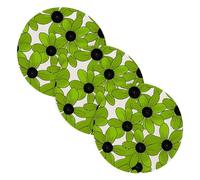 Set di 3 sottopentola per piatti caldi, Susan dagli occhi neri, linea semplice, Valentinesnes verde erba, 38,1 cm, in poliestere/cotone intrecciato con cucchiaio per cucinare e cuocere la porta
