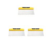 Set di 3 spatole dentate per cartongesso, spatola dentata per intonacare, 200 mm, colore: giallo e nero
