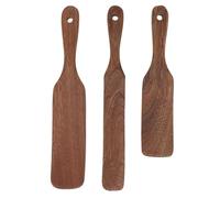 Set di 3 Spatole in Legno per Cucina con Testa Larga Antiscivolo - Utensile da Cucina per Pizza, Pancake, Uova, Pesce - Legno Teak Durevole e Facile da Pulire