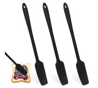 Set di 3 spatole in silicone con manico lungo da 28,2 cm, per mescolare la cottura e raschiare, senza cuciture, antiaderenti, utensili da cucina per cucinare e mescolare