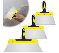 Set di 3 spatole larghe, 20 cm, 25 cm, 40 cm, professionale in acciaio inox, per intonacare pareti