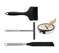 Set di 3 spatole per crêpe, in silicone, resistenti al calore, utensili da cucina per colazione, hamburger, arrostire tutti i giorni, fornelli e ristoranti