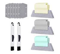Set di 3 spazzole di pulizia per fessure per finestre (metro, grigio, verde) e 6 cotone di ricambio, 2 spazzole nere, spazzola per la pulizia a mano per guida della porta, strumento di pulizia.