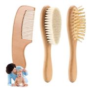 Set di 3 spazzole e pettini per neonati, spazzola per capelli per neonati ultra morbida e delicata sulla pelle, massaggio del cuoio capelluto Comfort Elementi essenziali per il bagnetto per ragazzo