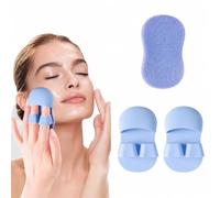 Set di 3 spazzole esfolianti per il viso, colore blu nordico | La struttura in silicone e le cinghie per le dita supportano una presa sicura per la doccia per una routine di pulizia del
