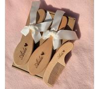 Set Di 3 Spazzole For Capelli For Bambini Personalizzate Con Incisione, Spazzola For Bambini In Legno Personalizzata, Riempitivi For Cestini Pasquali, Battesimo(A)
