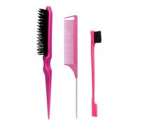 Set di 3 spazzole per capelli con retro liscio, 1 spazzola, 1 spazzola per capelli, 1 pettine per coda, set di pennelli per teasing