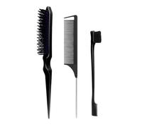 Set di 3 spazzole per capelli lisci con 1 spazzola per capelli, 1 spazzola per capelli con setole, 1 pettine a coda per prendere in giro