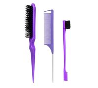 Set di 3 spazzole per capelli lisci con 1 spazzola per capelli, 1 spazzola per capelli con setole, 1 pettine a coda per prendere in giro