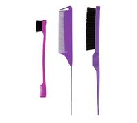 Set di 3 spazzole per capelli lisci con spazzola per bordi, pettine a coda di topo, set di spazzole per lisciare i capelli del bambino e Flyaway