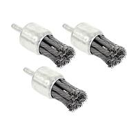 Set di 3 spazzole per estremità filo nodate con fusto rotondo da 1 4 pollice accessorio trapano derusting rimozione della vernice e sbarbatura