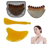 Set di 3 spazzole per il contorno linfatico del viso con dischetto e stick per il massaggio, massaggiatore linfodrenante per modellare mento e mandibola